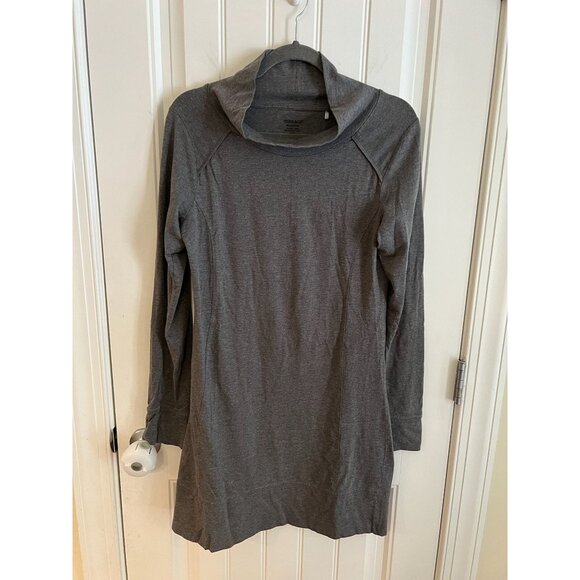 Toad & Co Aurora Grey Organic Cotton Long Sleeve‎ Mock Neck Dress Sz Medium - Picture 1 of 4